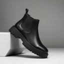 Boots Homme Noir en Cuir  - Semelle Légère Tres Confortable