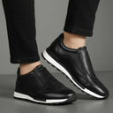 Sneakers Noir en Cuir Grainé  - Tres Confortable