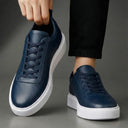 Sneakers BleuMarine en Cuir Grainé  - Tres Confortable