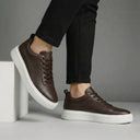 Sneakers Marron en Cuir  - Semelle Légère Confortable