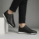 Sneakers Noir en Cuir Grainé  - Tres Confortable